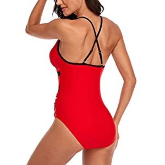 Womens Tummy Control Monok Swimsuit Mesh - Picture 2 of 4